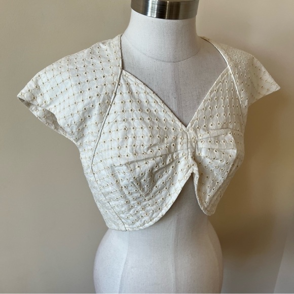 New! Black Iris the dotty eyelet cropped top nwt 13657 - Picture 8 of 13